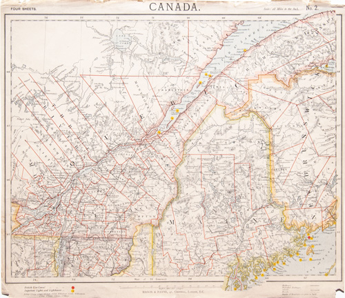 Quebec, with part of New Brunswick, Maine, Vermont and New York 1884